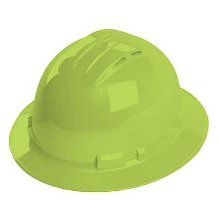 Cordova Pinlock, 4-Point, Vented, Duo Safety, Hard Hat, Full Brim, Hi-Vis Green H34R6V